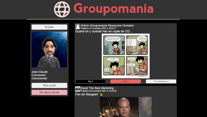 aperçu du site web Groupomania